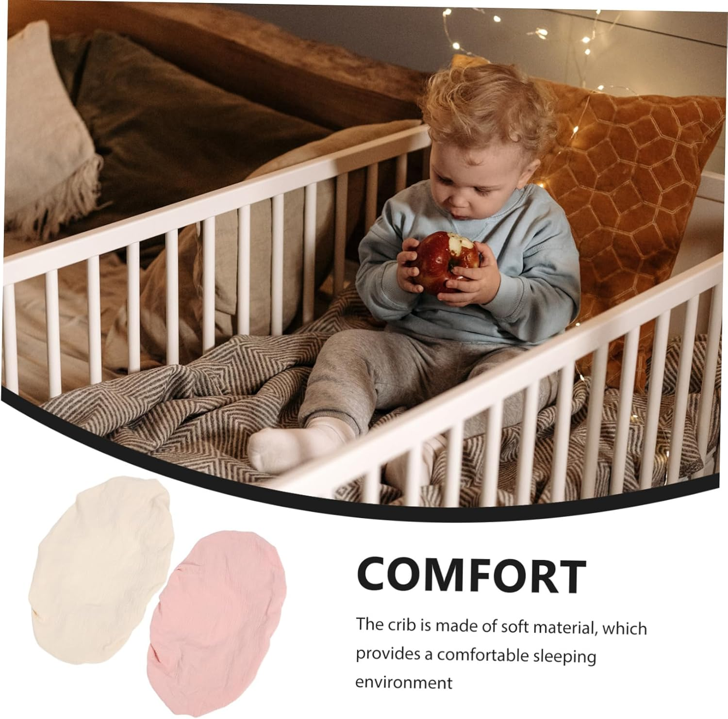 Abaodam 2Pcs Crib Fitted Muslincot Mattress Cover Washable Changing Pad for Boys Girls Safe image number 5