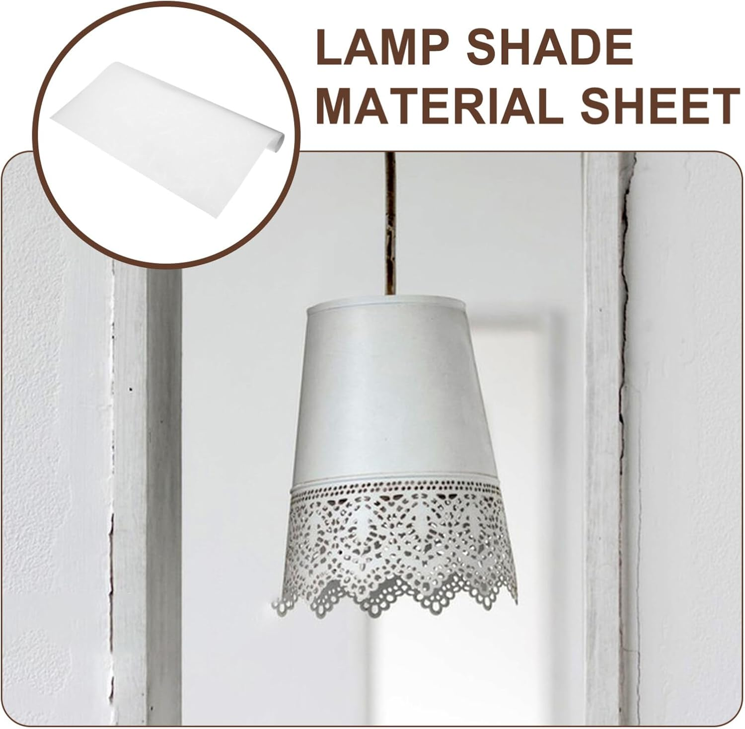 HOLIDYOYO 2Pcs Light Film Sticker Floor Lampshade Materials Light Shade Material Lampshade Making Material Floor Lampshade DIY Material Lamp Film Flexible White PVC image number 3