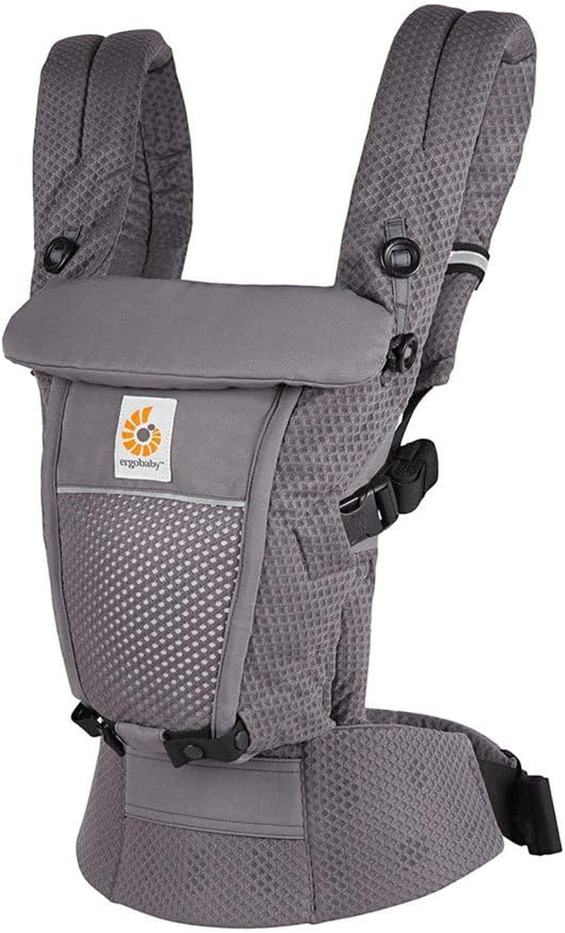 Ergobaby Adapt Carrier for Newborns from Birth, 3 Positions Softflex Mesh, Ergonomic Baby Front-Inward and Back Carry Position, Graphite Grey