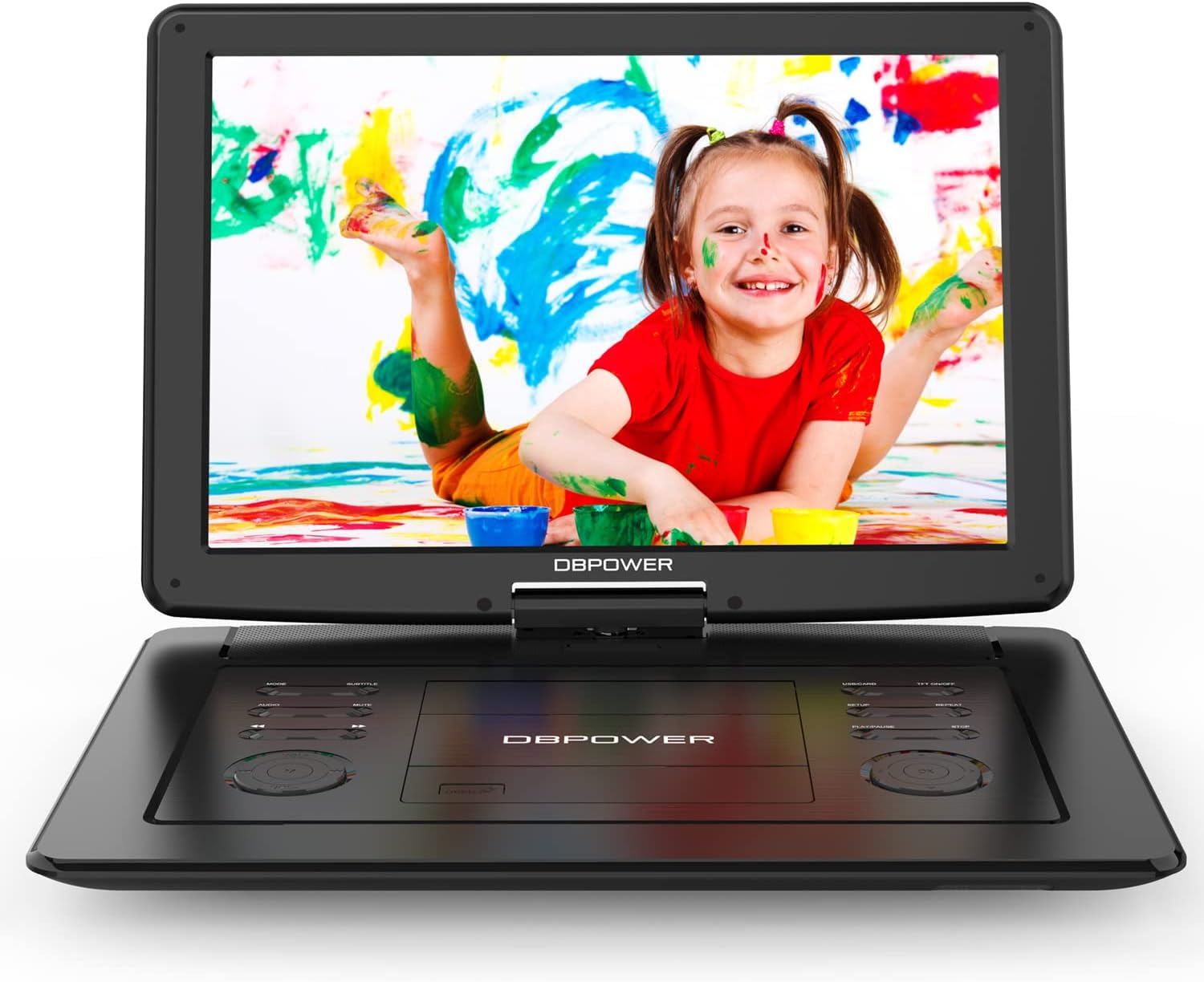 DBPOWER 17.9" Portable DVD Player with 15.6" Large HD Swivel Screen, 6 Hour Rechargeable Battery, Support USB/SD and Multiple Disc Formats, High Volume Speaker, Car Charger, Remote Control image number 3