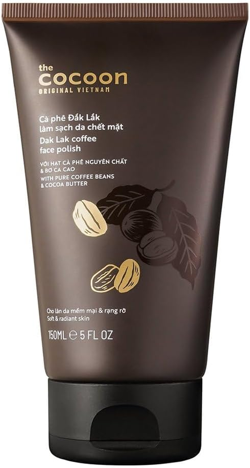 Cocoon Dak Lak Coffee Face Polish with Cocoa Butter & Safflower Oil. 100% Vegan Exfoliating Scrub for Smooth & Glowing Skins | anti Blackheads, Enlarged Pores, Wrinkles & Fine Lines (150Ml) image number 5