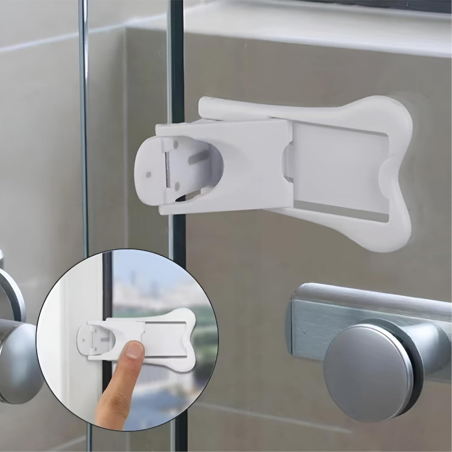 Sliding Door Lock for Child Safety (6-Pack) - Child Proof Locks for Glass Doors, Windows, Closets & Cabinets - Home Safety Essentials image number 3