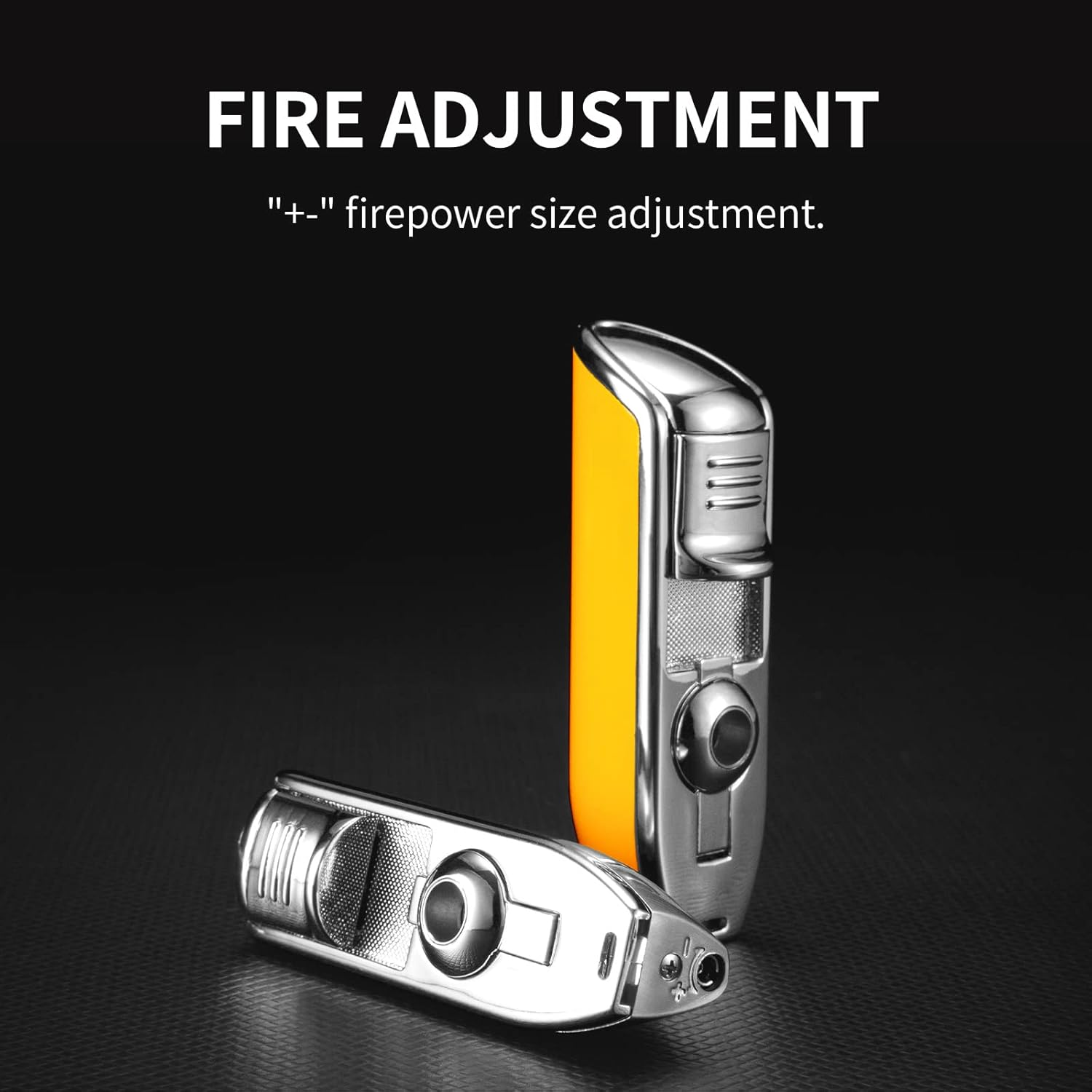 CIGARLOONG Cigar Lighter with Cigar Punch Alloy 3 Jet Torch Flame Refillable Metal Cigarette Windfroof Lighter Gift Box(Black) - Brown image number 2