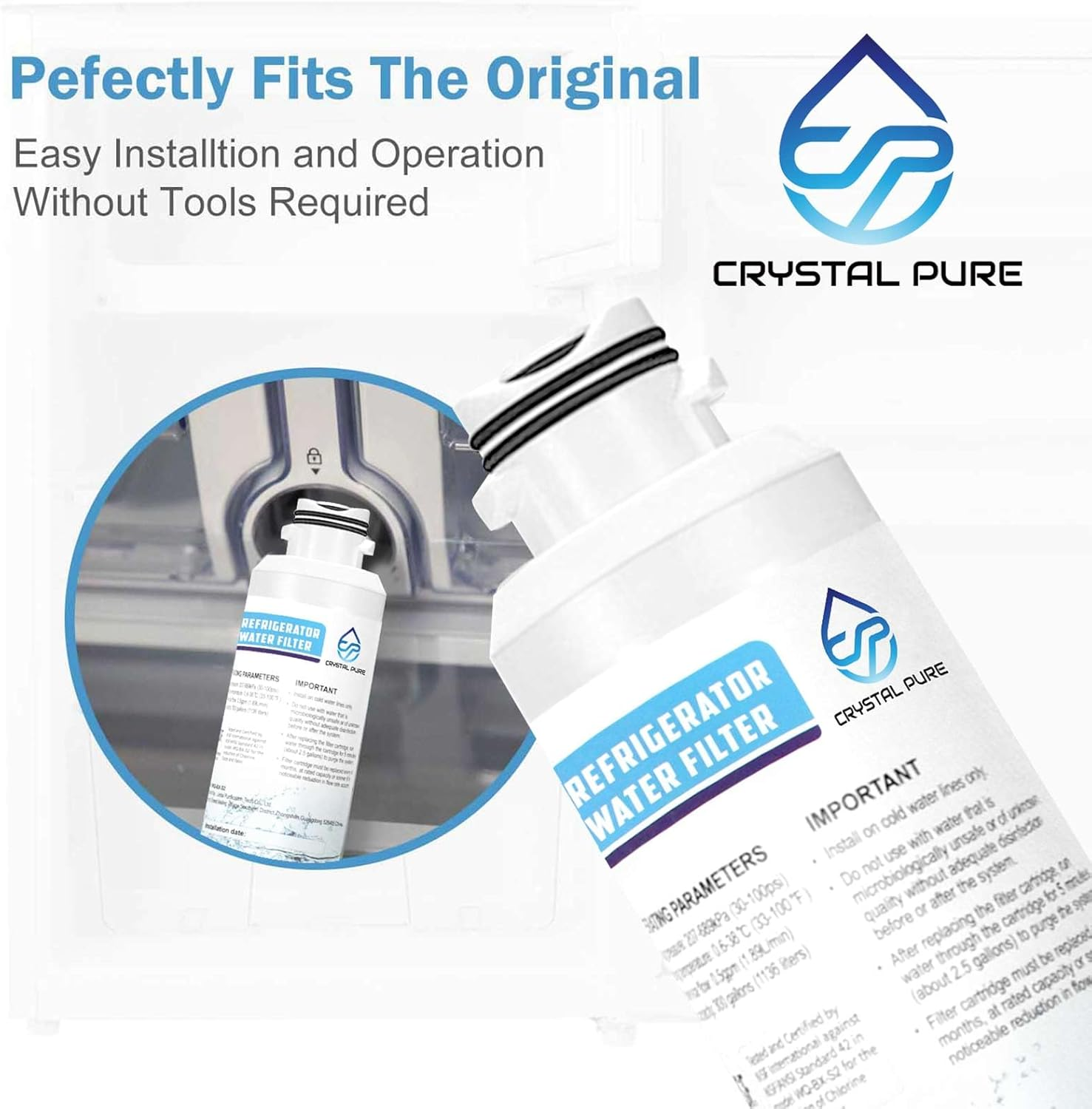 3X Fridge Filter for Samsung DA29-00020B DA29-00020A SRF801GDLS SRF731GDLS DA29-00020B DA-97-08006A AQP-FF27A HAF-CIN/EXP, 46-9101 SRF653CDLS SRF679SWLS SRF719DLS SRF677CDBLS DA97-08043ABC SRF665CDBLS SRF717CDBLS image number 6