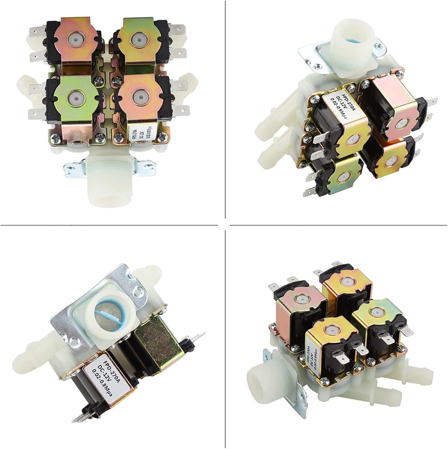 1 in 4 Out Plastic Electromagnetic Valve, DC 12V DN20 G3/4 Normally Closed Water Drain Valve, for Water Drain image number 4