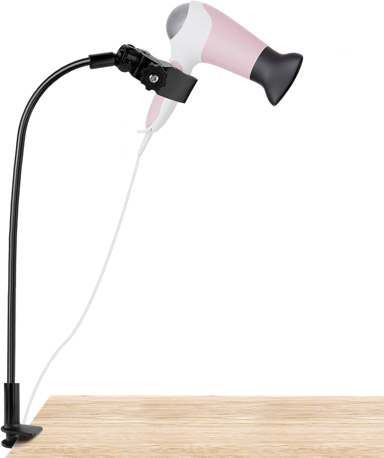 LUEXBOX 360 Degree Rotating Hair Dryer Stand with Heavy Base - Hands-Free Holder, Adjustable Height, Countertop