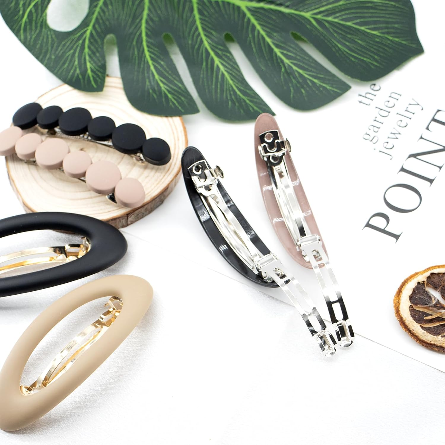 ZOCONE Pack of 6 Women'S French Hair Clips Ellipse Classic Automatic Hair Clips for Hair Clips Women'S Thin Thick Hair (3 Matte Styles) image number 2