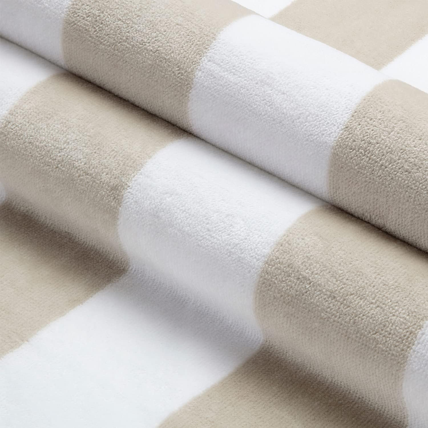 LULUHOME Plush Oversized Beach Towel - Fluffy Cotton Thick 36 X 70 Inch Chiffon Striped Pool Towels, Large Summer Cabana Swimming Towel for Adults - Blue image number 4