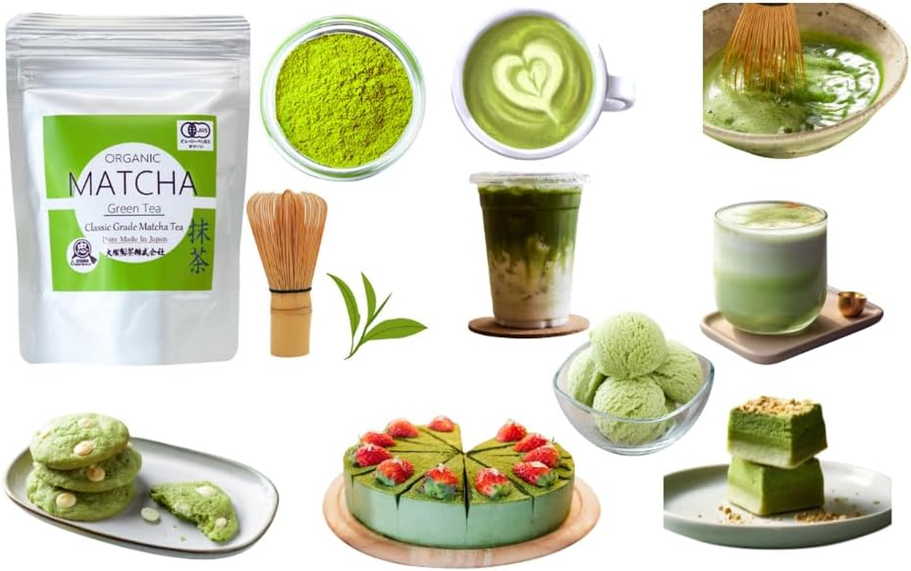 Otsuka Green Tea Co - Organic Classic Matcha Green Tea Powder - Perfect Use for Drink, Matcha Desserts, Cakes, Cookies and Drinks (100G) image number 3