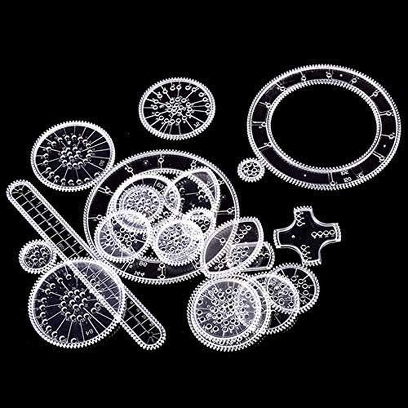 Uoeo 22 Pack Creative Spirograph Drawing Set, Spirograph Deluxe Kit Ideal Creativity Art Promoting Development Set for Kids image number 6