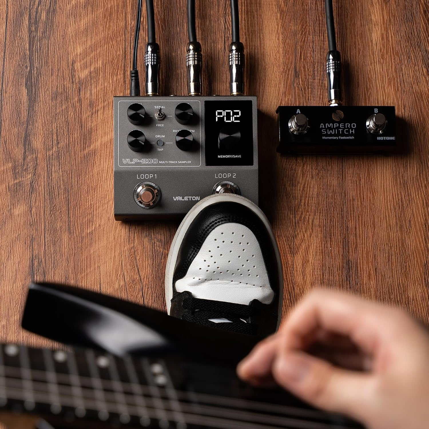 VALETON Looper Pedal Dual Track Stereo Looper for Guitar, Bass, Keyboard, Vocals Drum Machine 99 Project Storage Spaces Software Support VLP-200 image number 6