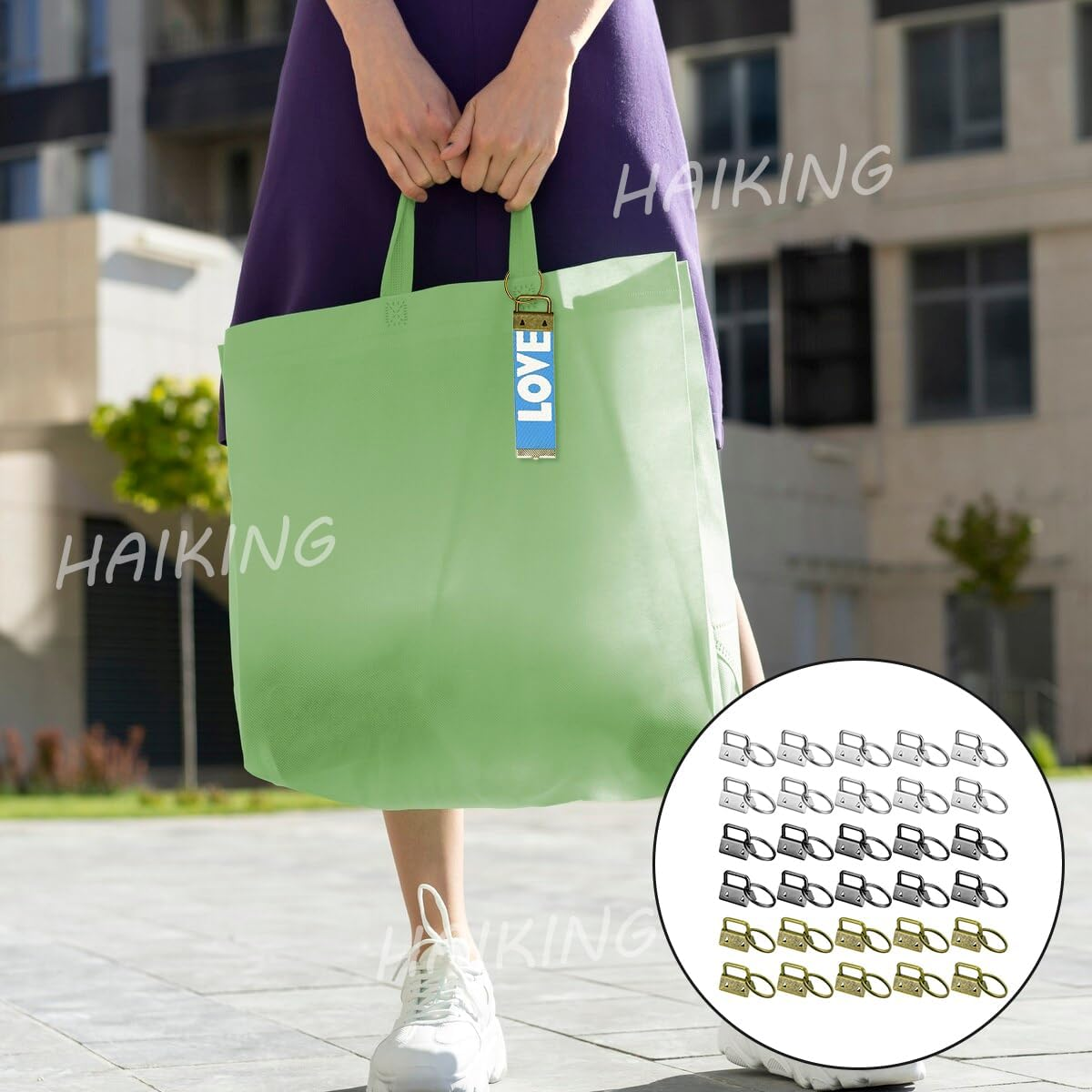 Hardware Key Fob, 30 PCS Metal Tail Clip Key Rings Sets for Keychain, Lanyard, Chain Making Supplies (3 Colors) image number 2