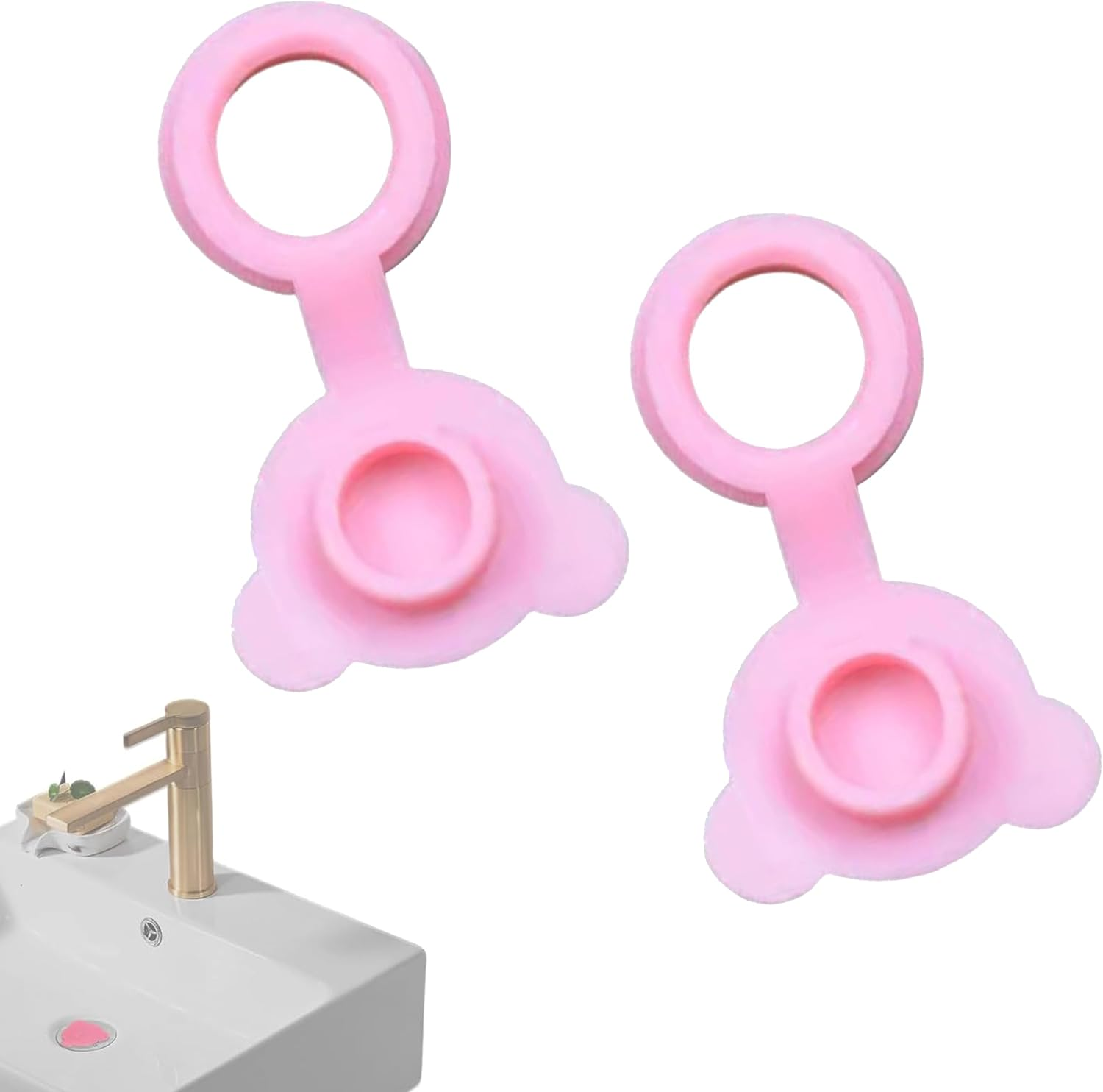 2-Pack Bear-Shaped Silicone Drain Plugs - Bathtub & Sink Stoppers for Kids, Non-Slip Bath Plug with Cute Animal Design image number 6