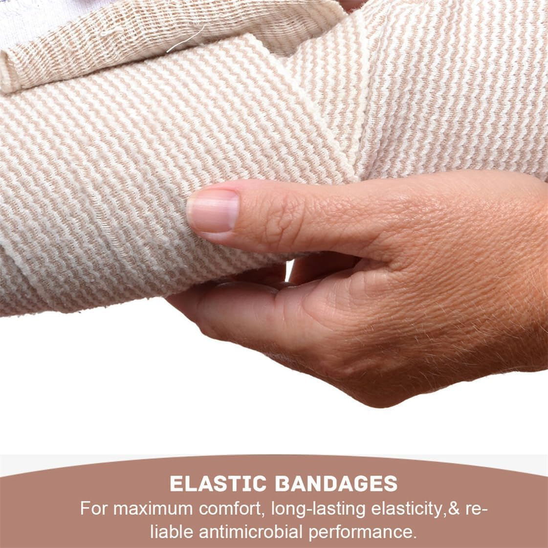 6Rolls Cotton Compression Bandage Wrap with Hook-And-Loop Closure image number 6