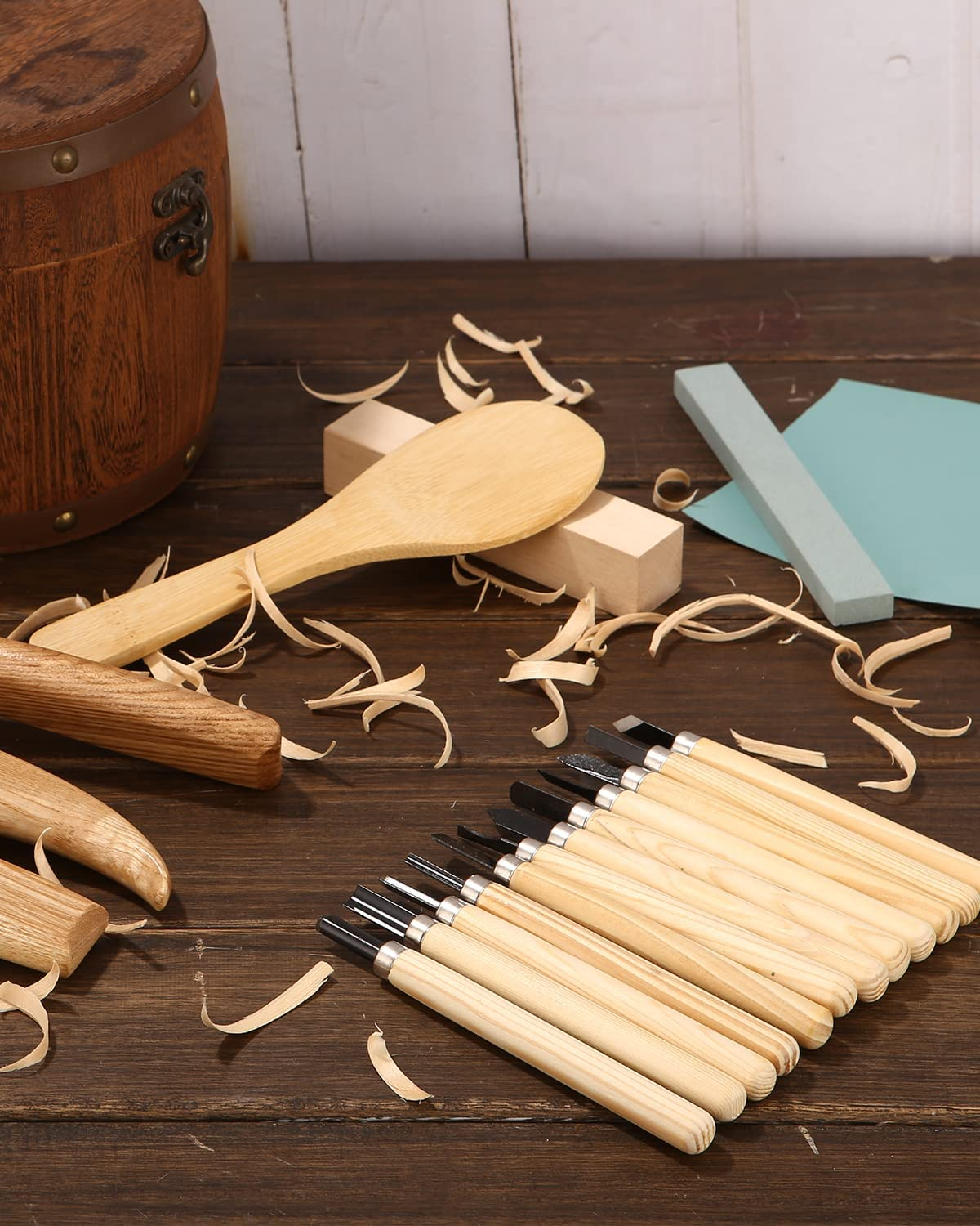 Fiabgum Wood Carving Tools Set, 26 PCS Wood Carving Set, Carving Tools for Wood, Professional Wood Carving Knife Tools Carving Knife Set for Beginners/Professionals, DIY Carving Set with Gloves image number 3