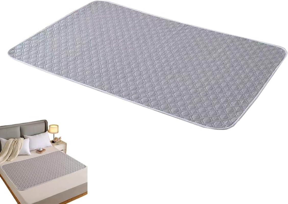 Leak Proof Mattess Protector Pad/Absorbent Bed Pad,Washable Mattress for Incontinence for Senior Children 150 X 200Cm Light Grey