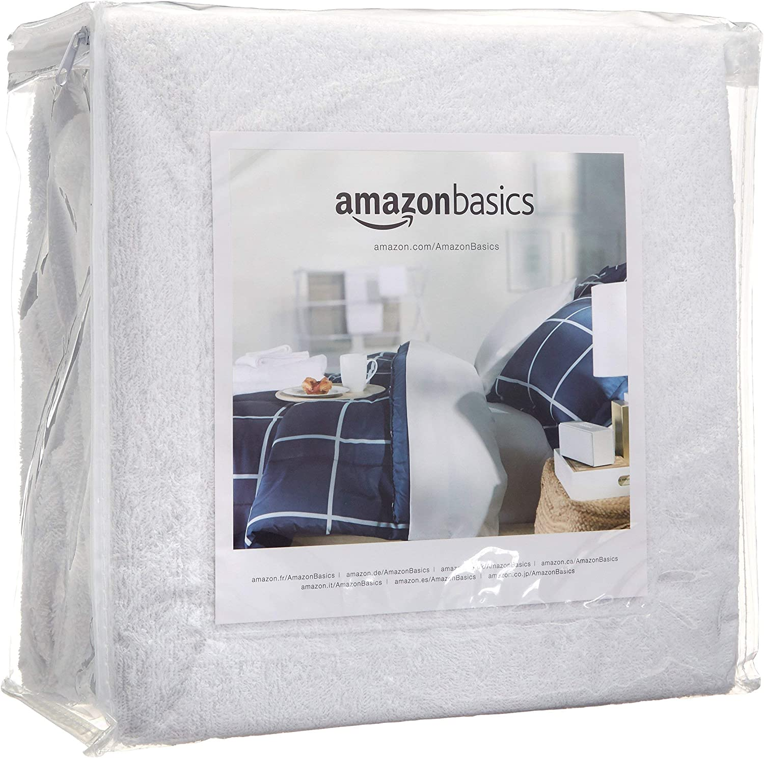 Amazon Basics Hypoallergenic Waterproof Fitted Mattress Protector Cover - Twin image number 5
