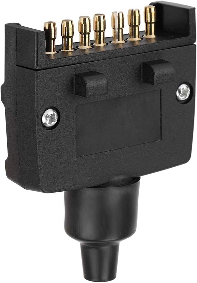 Durable 7 Pin Flat Trailer Plug Connector, Australian Design, Corrosion Resistant for Caravan, Truck, RV, Trailer, ABS Compatible, Black image number 1