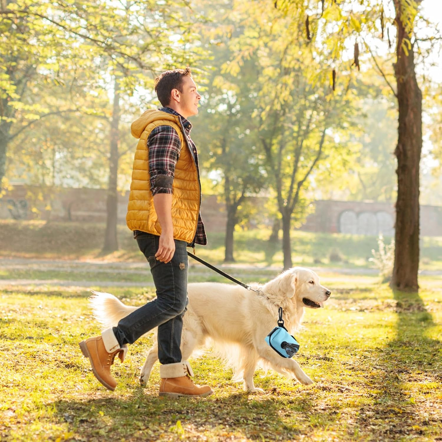 Pack of 4 Dog Waste Bags Holder, Poop Bag Carry Bag, Pet Dog Waste Bag Dispenser, Dog Bag Dispenser for Walking with Dogs, Waste Bag Dispenser for Dogs with Zip image number 2