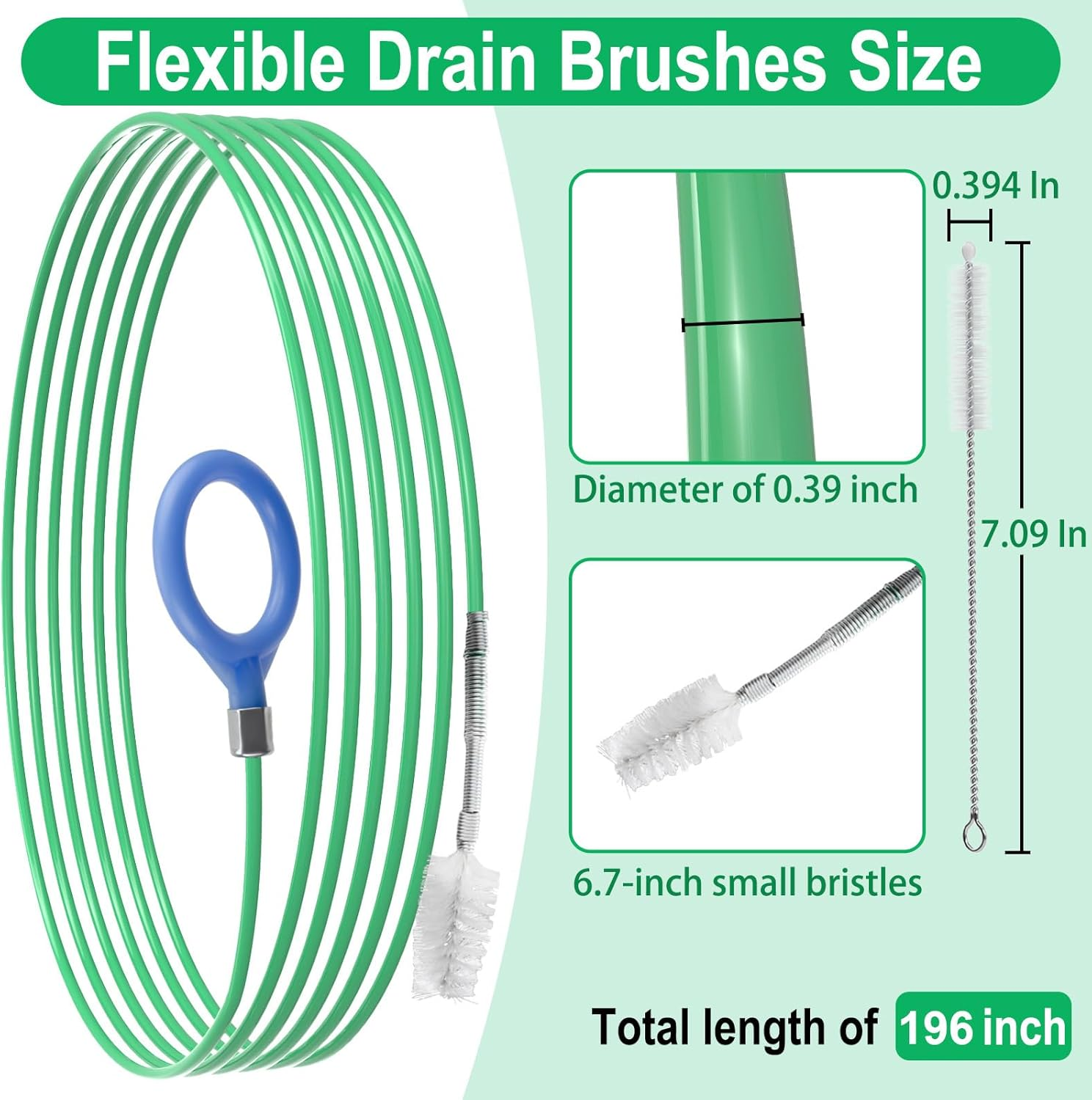 Auto Sunroof Drain Cleaning Tool, 196 Inch Flexible Tube Cleaning Brush, Flexible Drain Brush Extra Long Pipe Cleaners for Car, Car Sunroof Drain Hole Cleaner for Drains, Sewers, Windshields image number 6