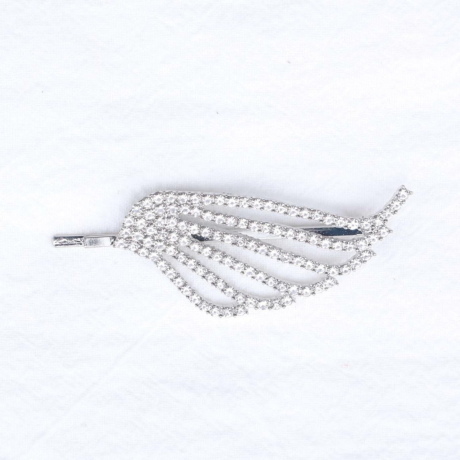 Yheakne Boho Crystal Wings Hair Clip Pin Angel Wings Hair Clip Pins Vintage Silver Rhinestone Hair Clips Decorative Bobby Pin Shiny Wedding Hair Accessories for Women and Girls (Right Side) image number 3