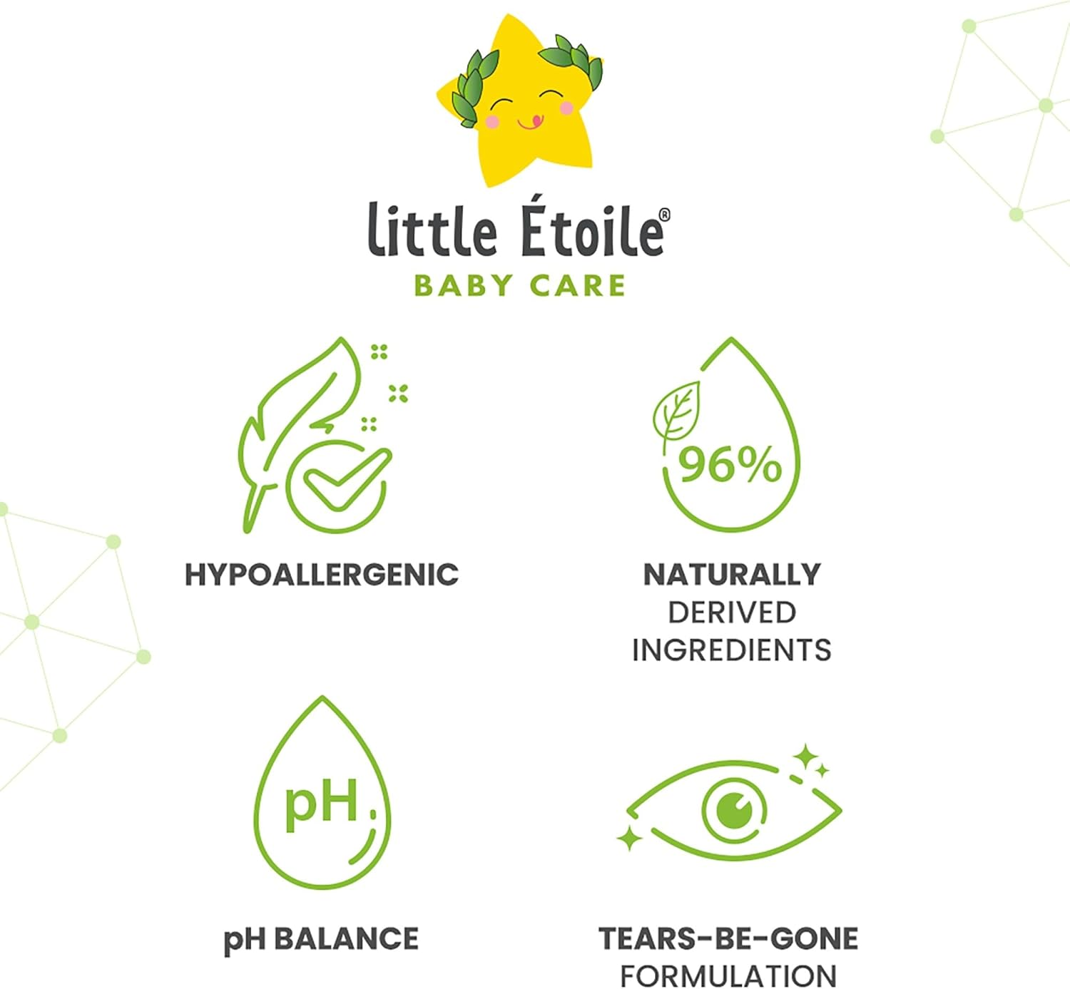 Little &Eacute;toile Head to Toe Bubbly Wash for Delicate Skin (0+ Months)​, Soothes & Nourishes with 6 Coconut-Based Cleansing Ingredients, Enriched with Lavender Extract & Epsom Salt Which Provides a Calming and Relaxing Aroma to Encourage Restfulness, 250Ml image number 5
