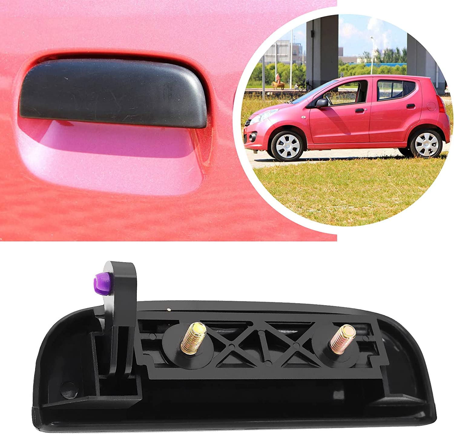 SING F LTD 2Pcs Car Front and Rear Outer Door Handle Knob Replacement Compatible with Suzuki A-Star 2008-2014 Car Exterior Door Handle Black image number 2