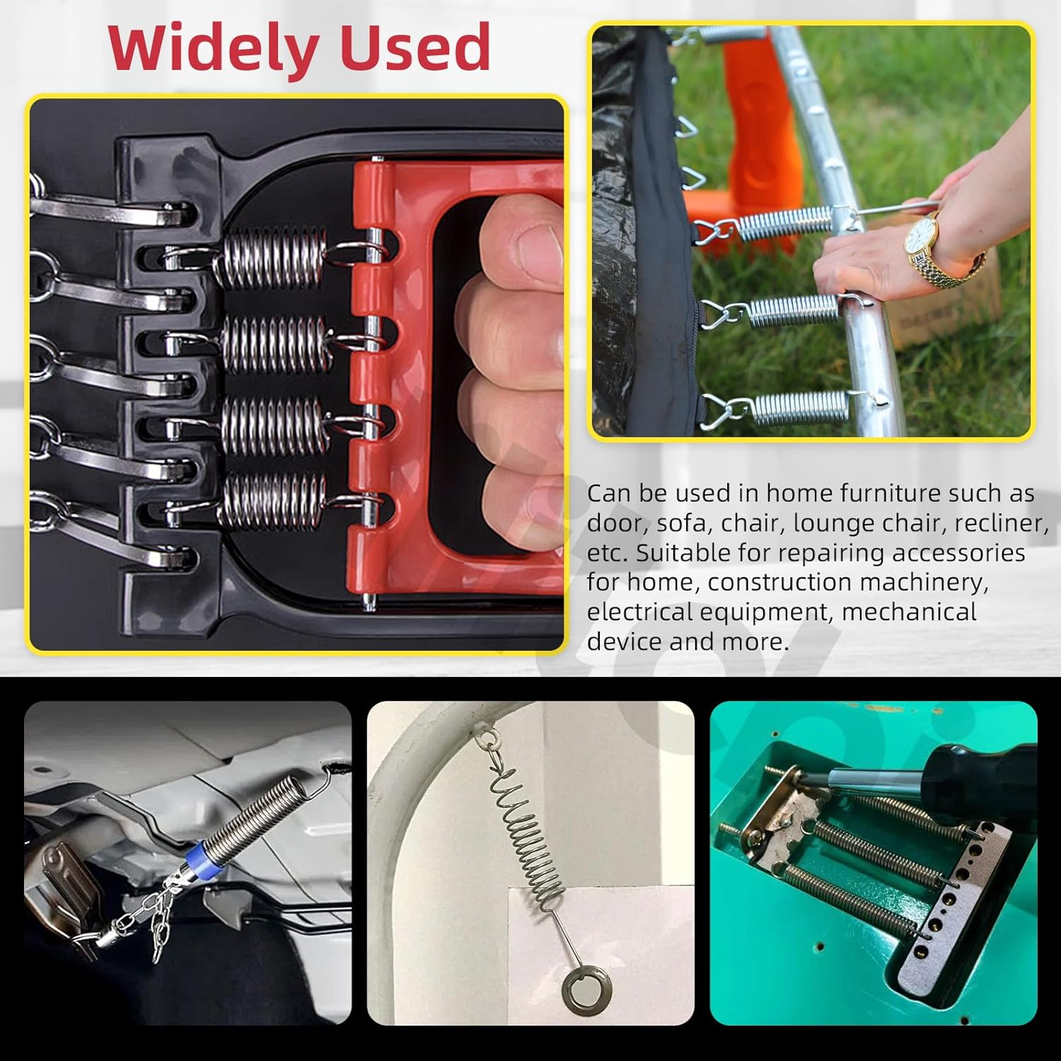 Hilitchi 96Pcs 15 Sizes Extension Spring Assortment Kit Extension Spring Stainless Steel Springs Assorted Size Small Springs Compression Tension Springs for Repairs Maintenance image number 3