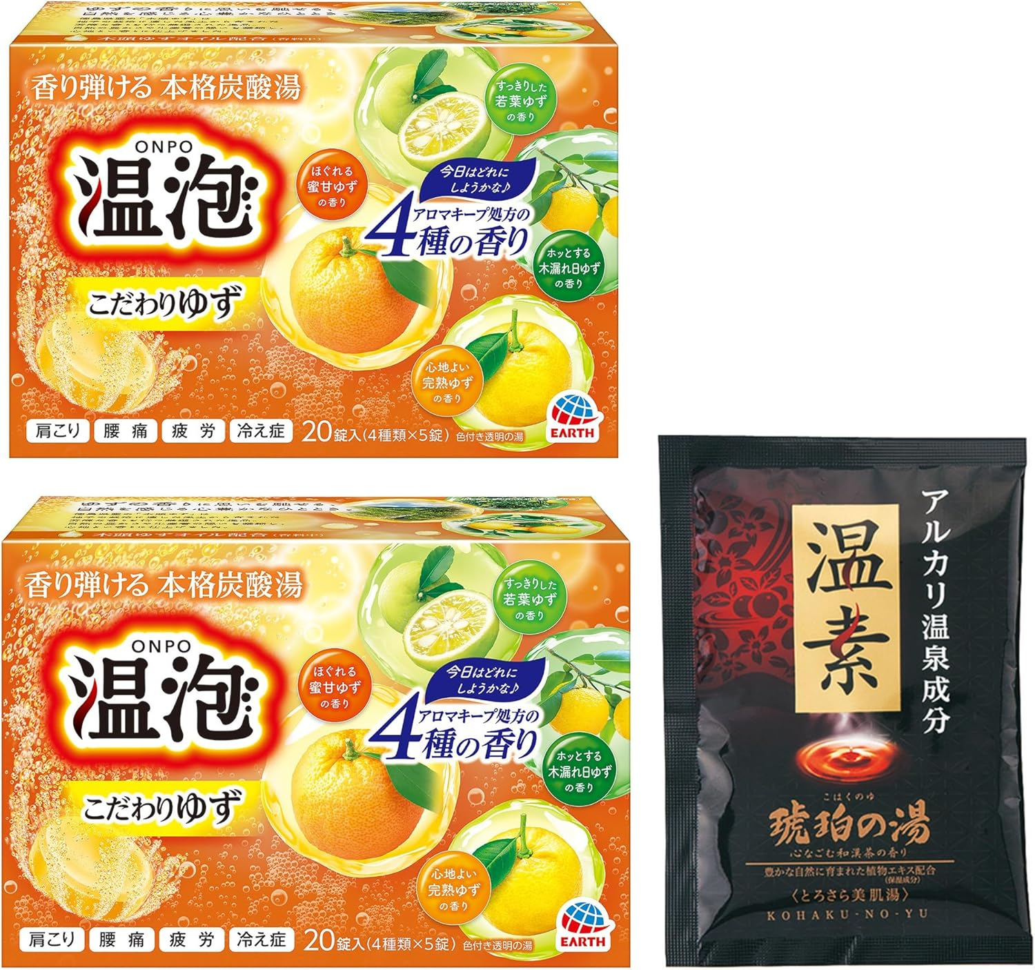 Onpo Hot Foam Onpo Carbonated Hot Water, 20 Tablets X 2 + Free (1 Package of Warm Amber Hot Water), Medicated Bath Salt, Promotes Circulation, Stiff Shoulders, Lower Back Pain (Earth Pharmaceutical) image number 6