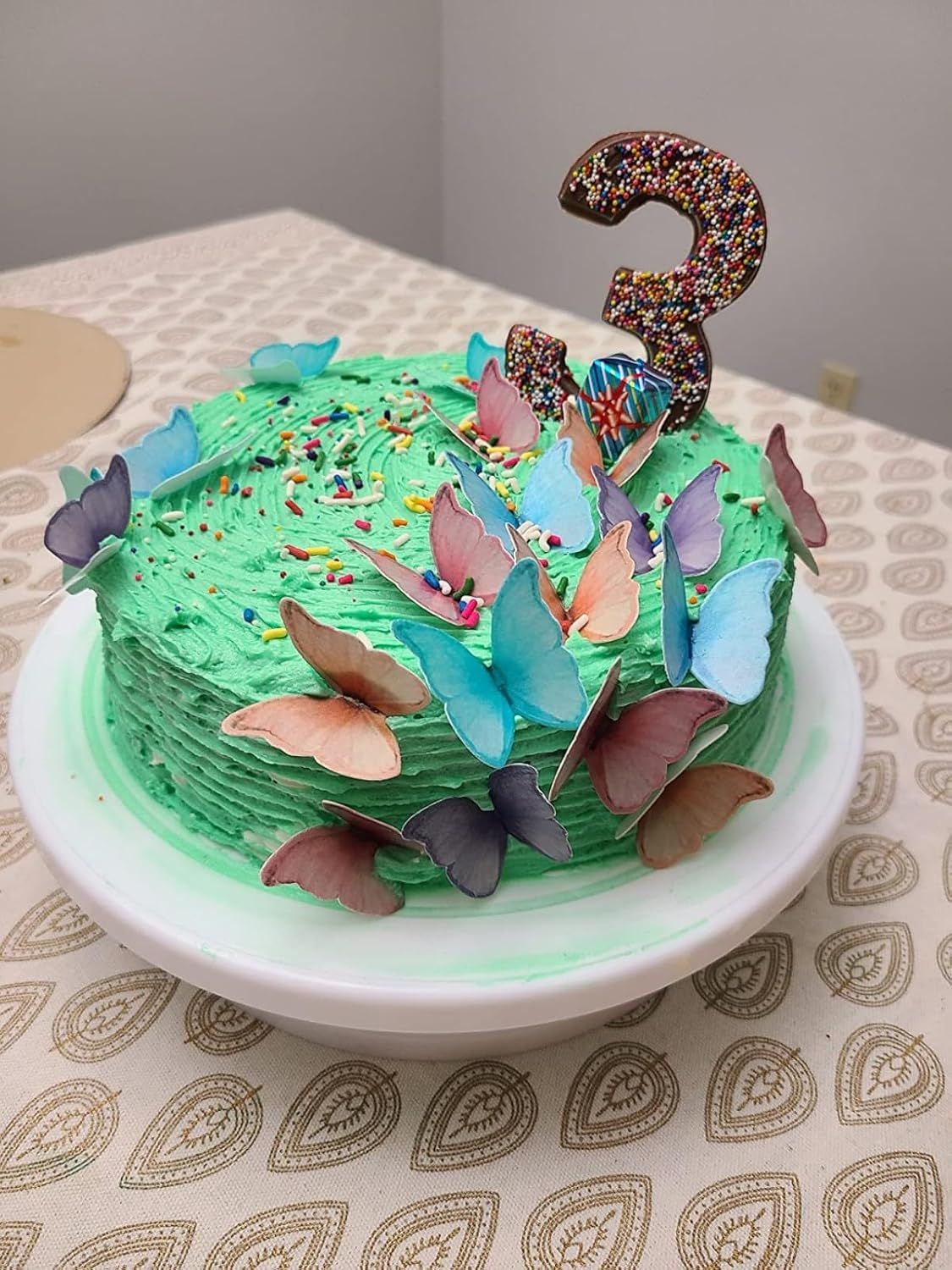 SS Cohen Edible Wafer Glutinous Paper Butterflies for Birthday Cake Decorating Include 48 Pcs Colorful Small Pastel Cupcake Topper Decorations, Birthday Cake Topper (Mixed Colour) - Pink image number 3