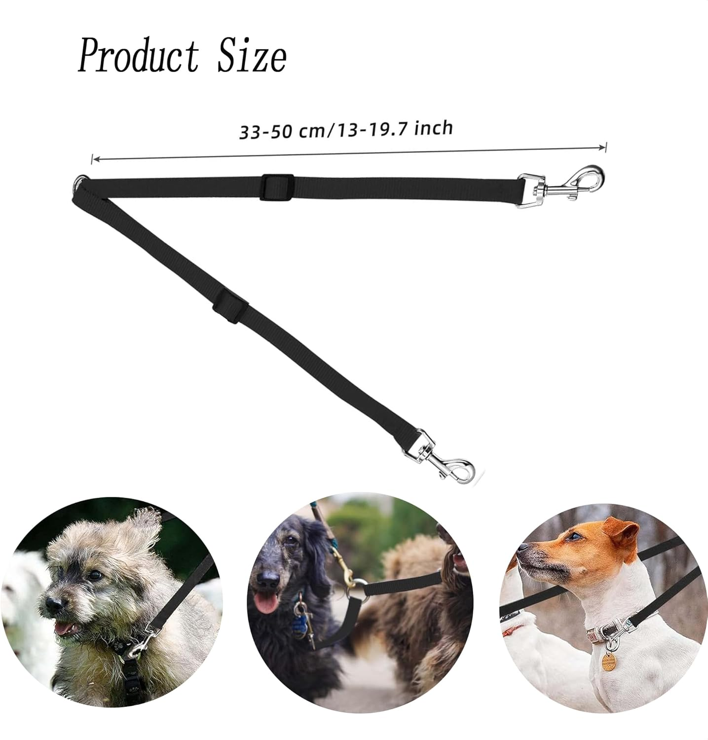 WEZCHUGHAOL 2Pcs Double Pet Trainer Leash, No Tangle Dog Leash Coupler, Dual Double Dog Adjustable Splitter Lead Durable Walker Trainer Leash for Two Dogs image number 5