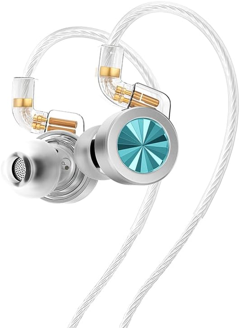 LETSHUOER D02 Wired IEM Earphones,Type-C Earbuds with Microphone,Dual-Chambered Dynamic Driver in Ear Monitors for Gaming with Detachable Silver-Plated Copper Cable (Aqua, Type-C) image number 4