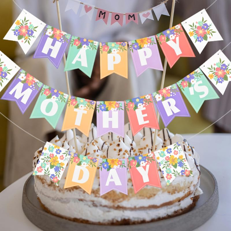 Happy Mothers Day Sign Banner Decorations for Mother Day Party Supplies Backdrop Indoor Outdoor Decor Props Happy Mother Day Floral Sign Streamer Love Show Decoration Mothers Day Gifts Ideas image number 4
