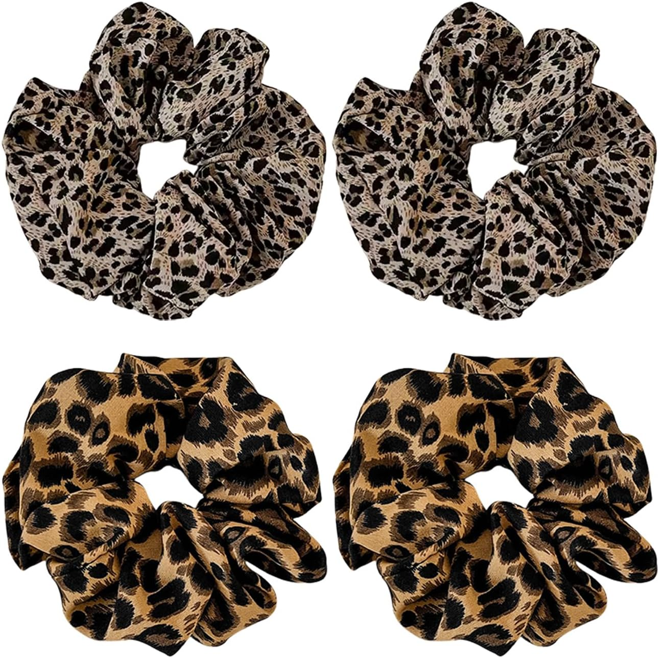 4 Leopard Print Hair Bands, Elastic Hair Bands, Highly Elastic Hair Band, Suitable for Thick Hair, Fashionable Hair Accessories. image number 2