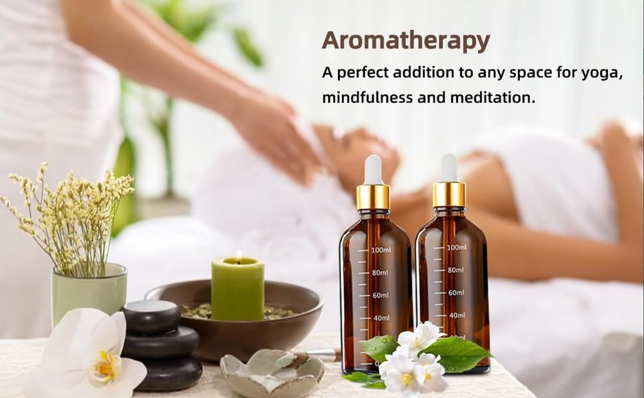 2 X 100Ml Dropper Bottle Clear Glass Dropper Bottle with Droper Pipettes, Refillable Sample Dropperbottles with Funnel and Label for Essential Oil Blending, Perfumery (Amber, 2X100ML) - Amber image number 6