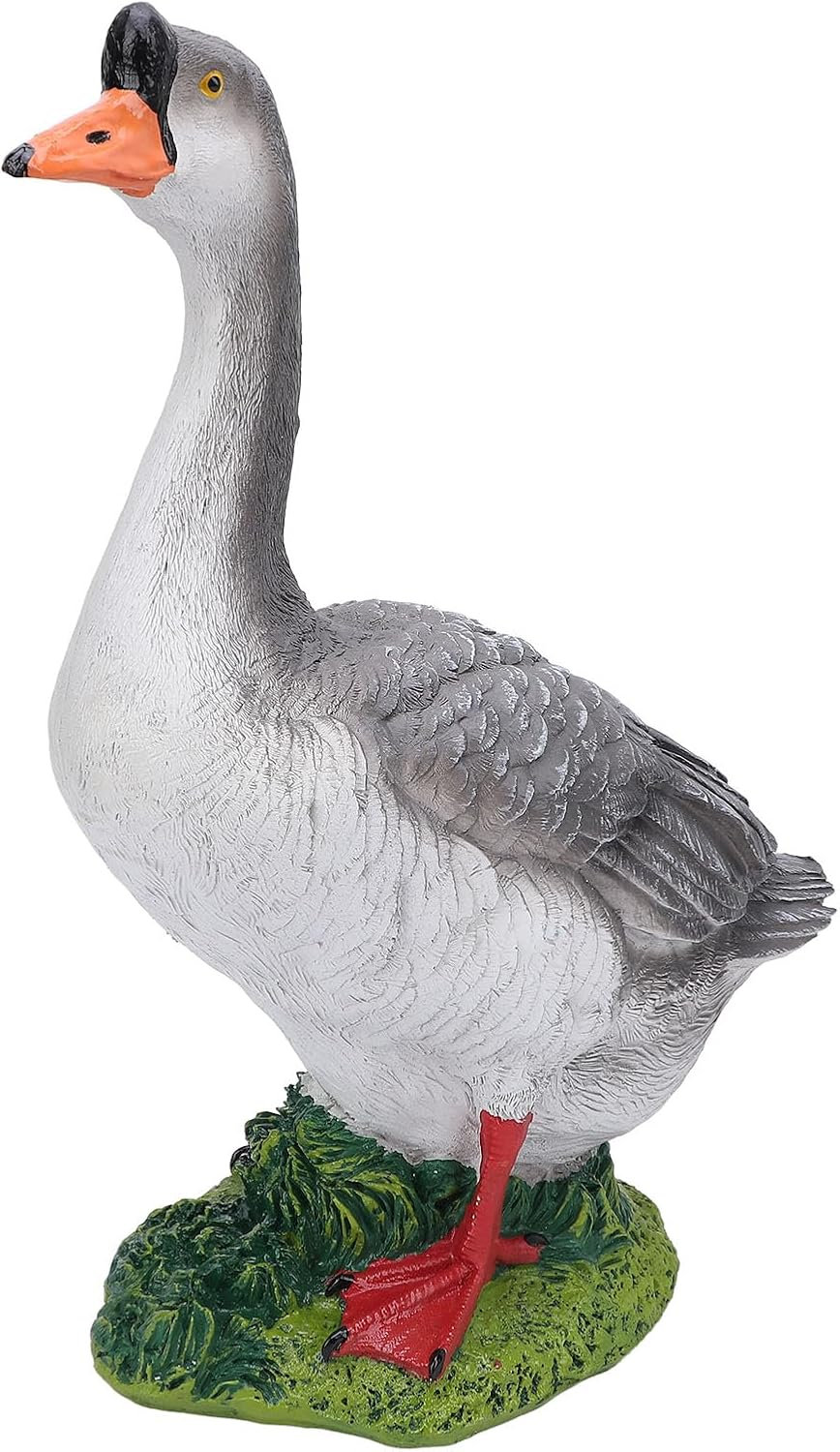 Jiawu Resin Goose Statues, Outdoor Goose Figurine, Porch Animal Statues, Goose Sculptures Desktop Ornament, Simulation Animal Decor for Table, Garden, Patio, Porch (Right Side Stance) image number 6