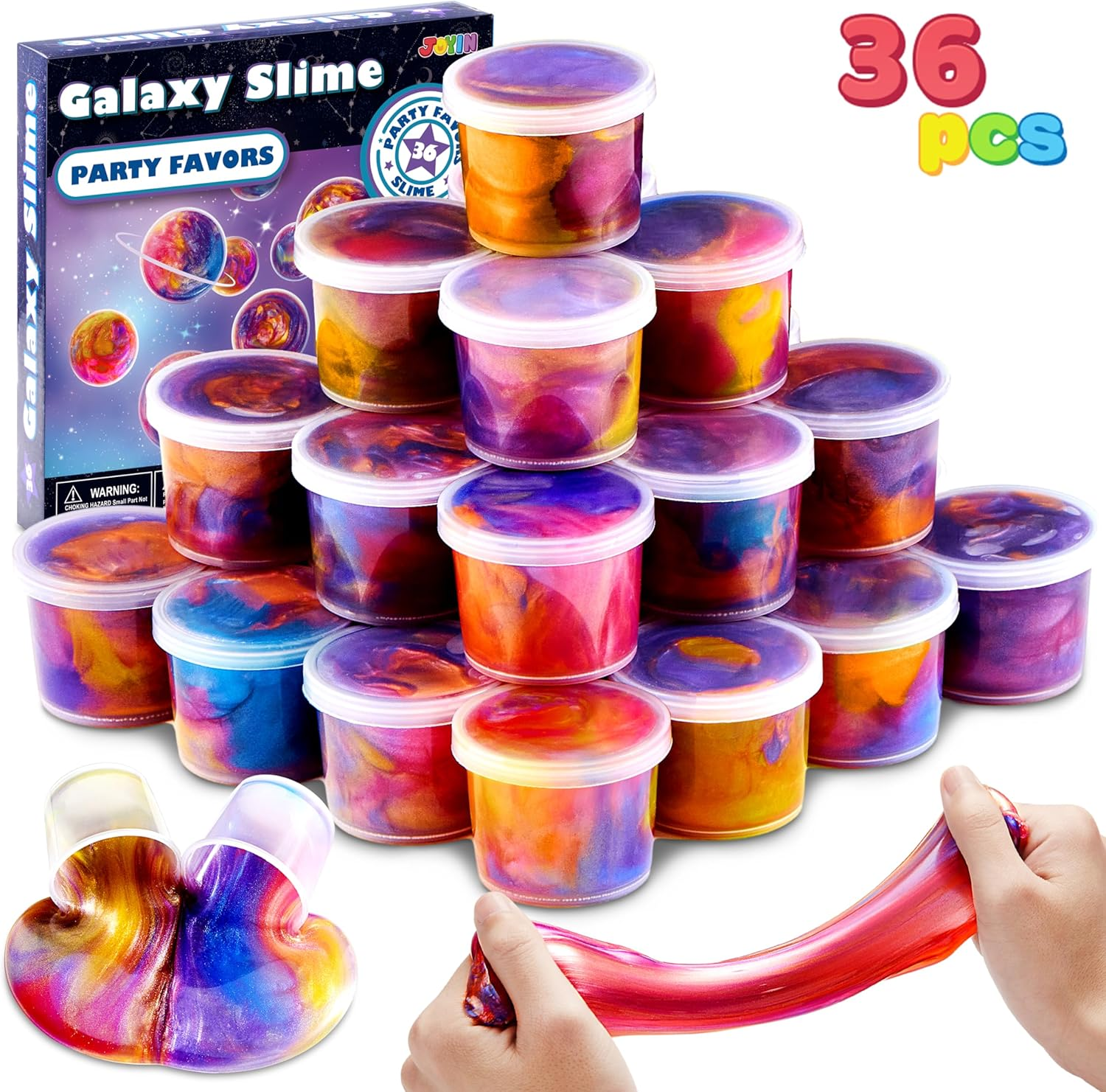 JOYIN Slime Party Favors, 36 Pack Galaxy Slime Ball - Stretchy, Non-Sticky, Mess-Free, Stress Relief, and Safe for Girls and Boys - Classroom Reward, Party Supplies image number 5