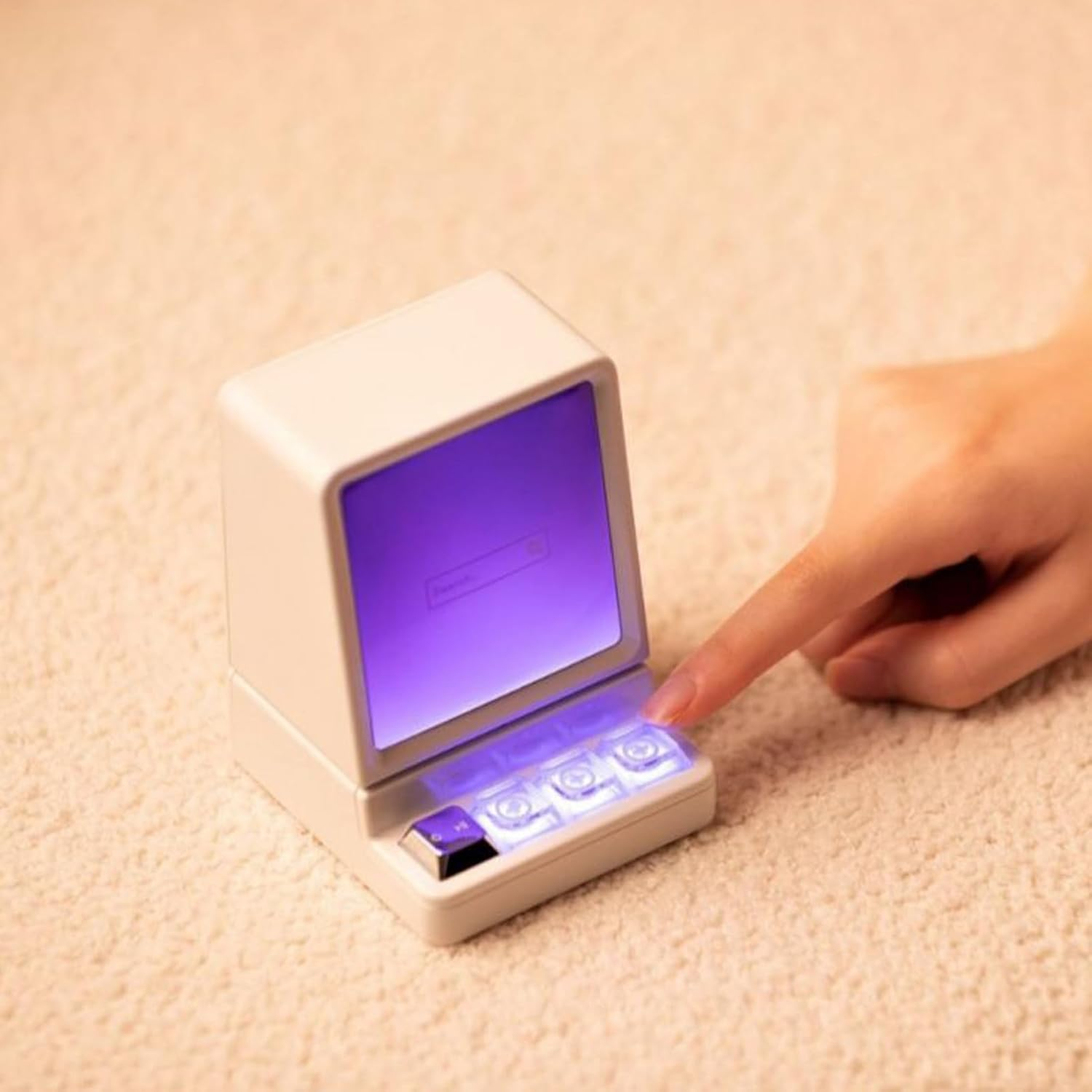 GEUGECY Phone Speaker Stand, Induction Audio Cellphone Mount, Classic Computer Shape RGB Light Phone Stand with Wireless Speaker for Desktop, Travel, Home, Bedroom image number 4