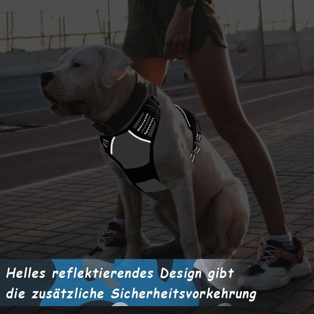 Voarge Dog Harness for Large Dogs, Anti-Pull Dog Harness with Control, Adjustable Vest Dog Harnesses with Easy to Use Handle for Training or Walks (Grey, S) image number 1