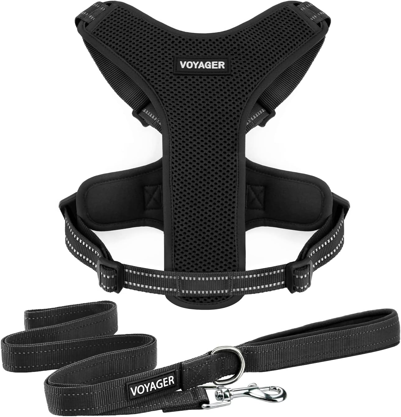 Air Frontier Mesh Dog Harness with Steel Leash D-Ring, Reflective Stitching, and Lightweight Breathable No-Pull Design, Adjustable Neck and Chest Straps for Small to Large Breeds - ORW, S