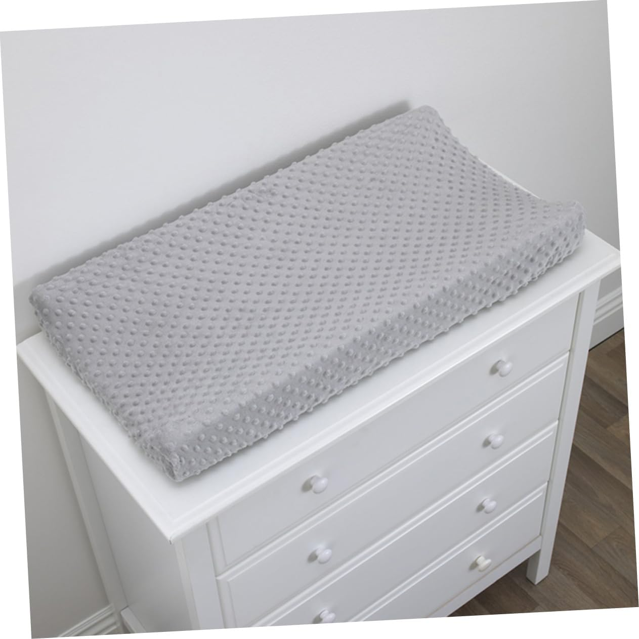 2Pcs Baby Changing Pad Cover Polyester Changing Pad Protector for Infant in White and Grey for Nursery Use image number 1
