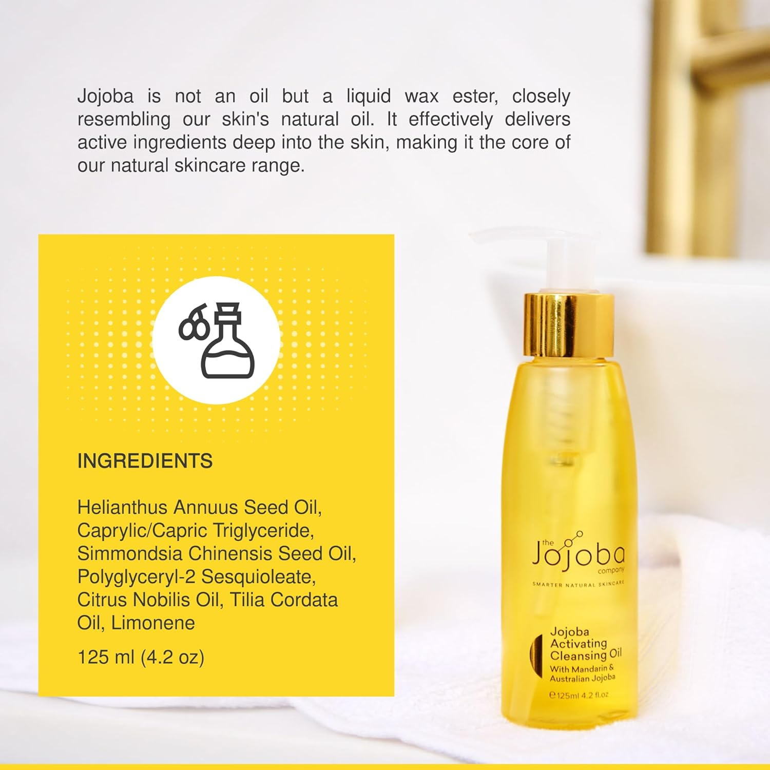 Jojoba Activating Cleansing Oil Gentle Makeup Remover and Deep Pore Cleanser 125Ml image number 1