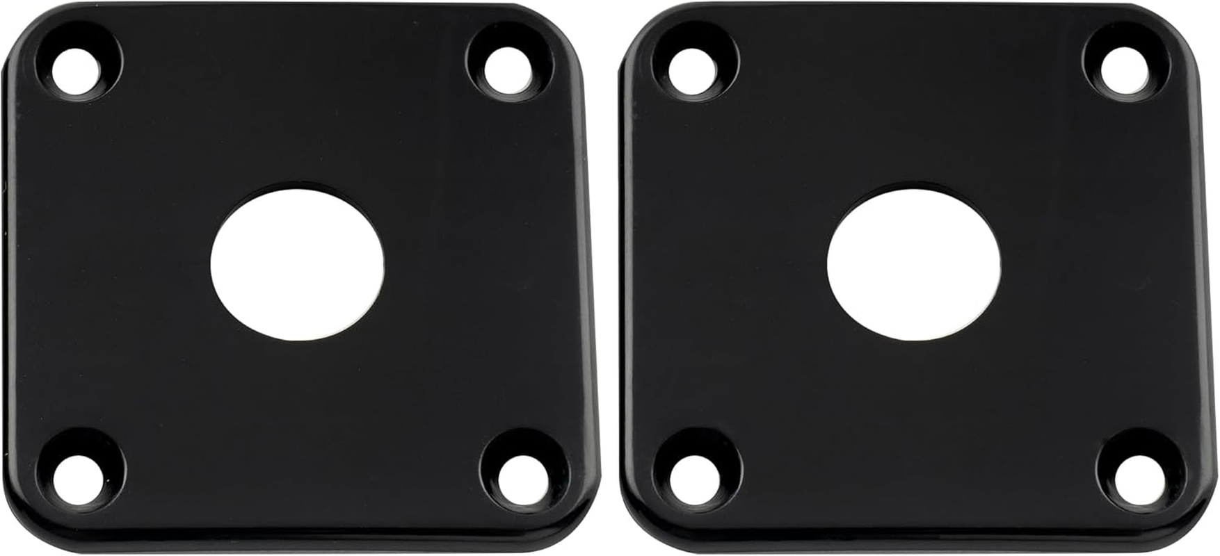 Musiclily Pro Plastic Curved Jack Plate Square Jackplate for G Style Epiphone Les Paul Guitar, Cream (Set of 2)