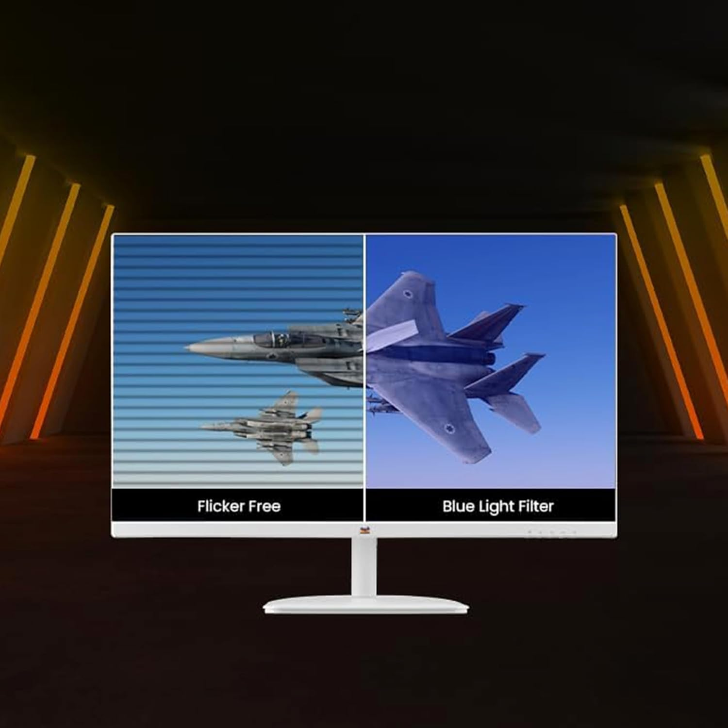 Viewsonic VA2432-H-W 24 Inch Full HD IPS Monitor with 3-Side Frameless Design, 1Ms MPRT, 100Hz AMD Freesync, VGA, HDMI, Flicker-Free, Eye Care, White image number 6