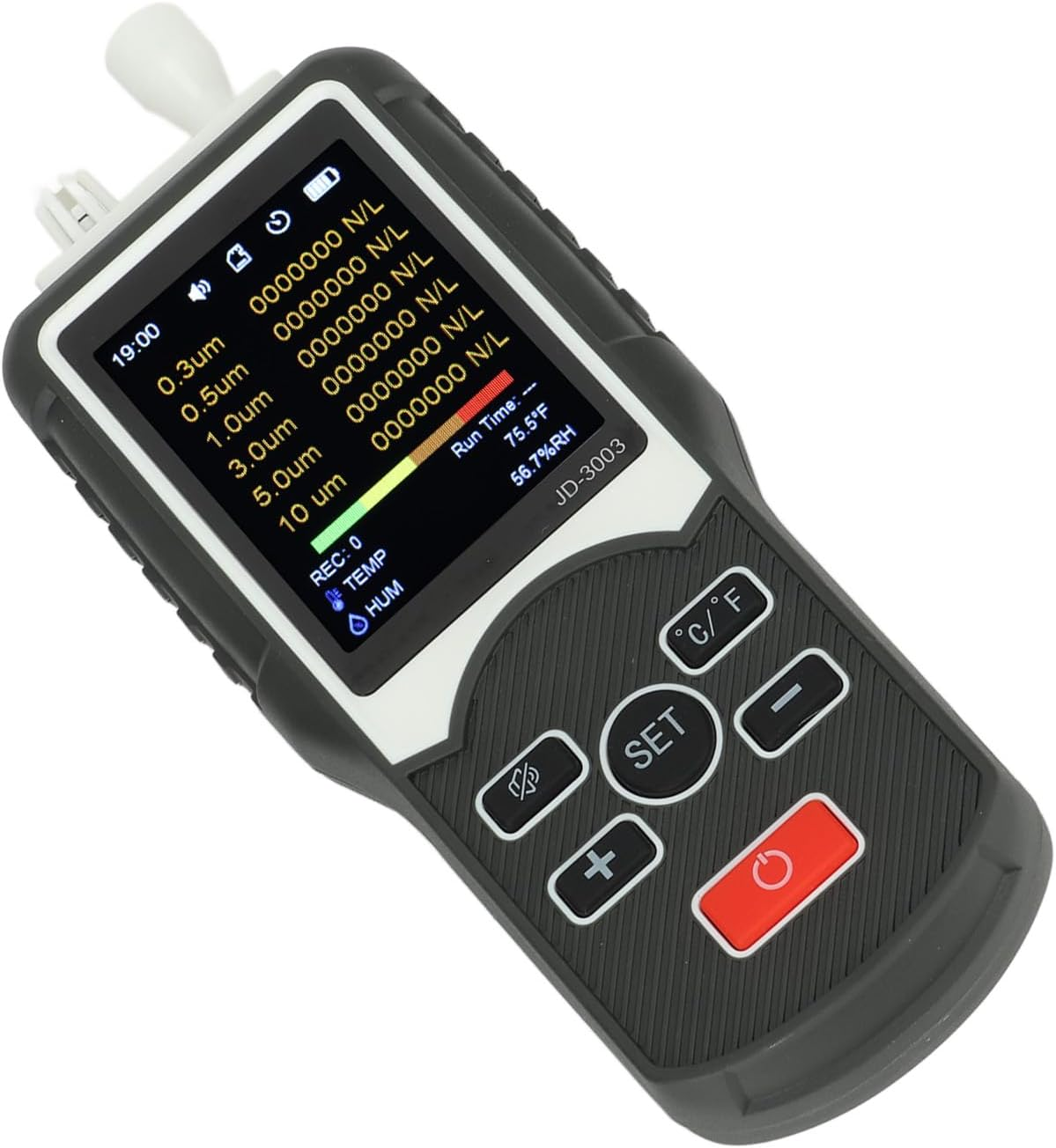 Jiawu Air Quality Detector, Essential Air Particle Meter PM2.5 PM10 Quality Tester for Indoor/Outdoor Pollution Detection, Particle Counter for Cars, Homes, Schools