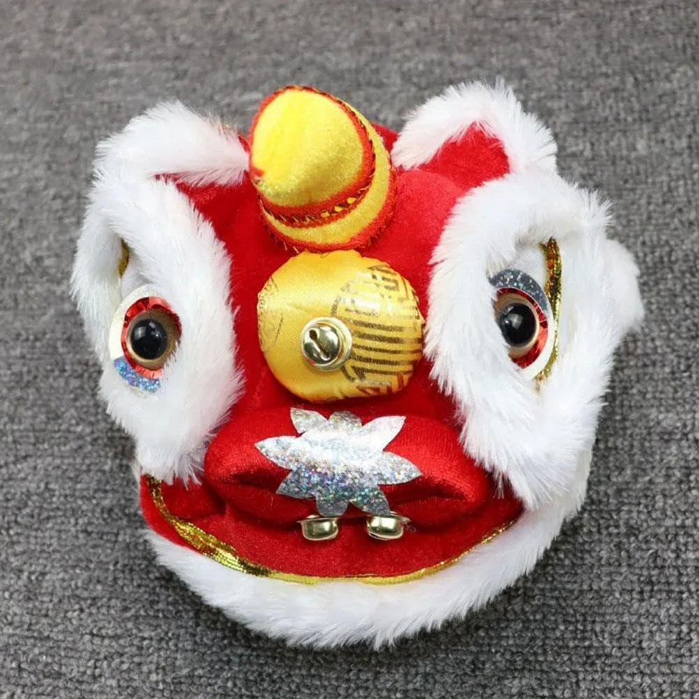 Lion Dance Dog Costume, Chinese Dragon and Lion Costume for Dogs - White||M