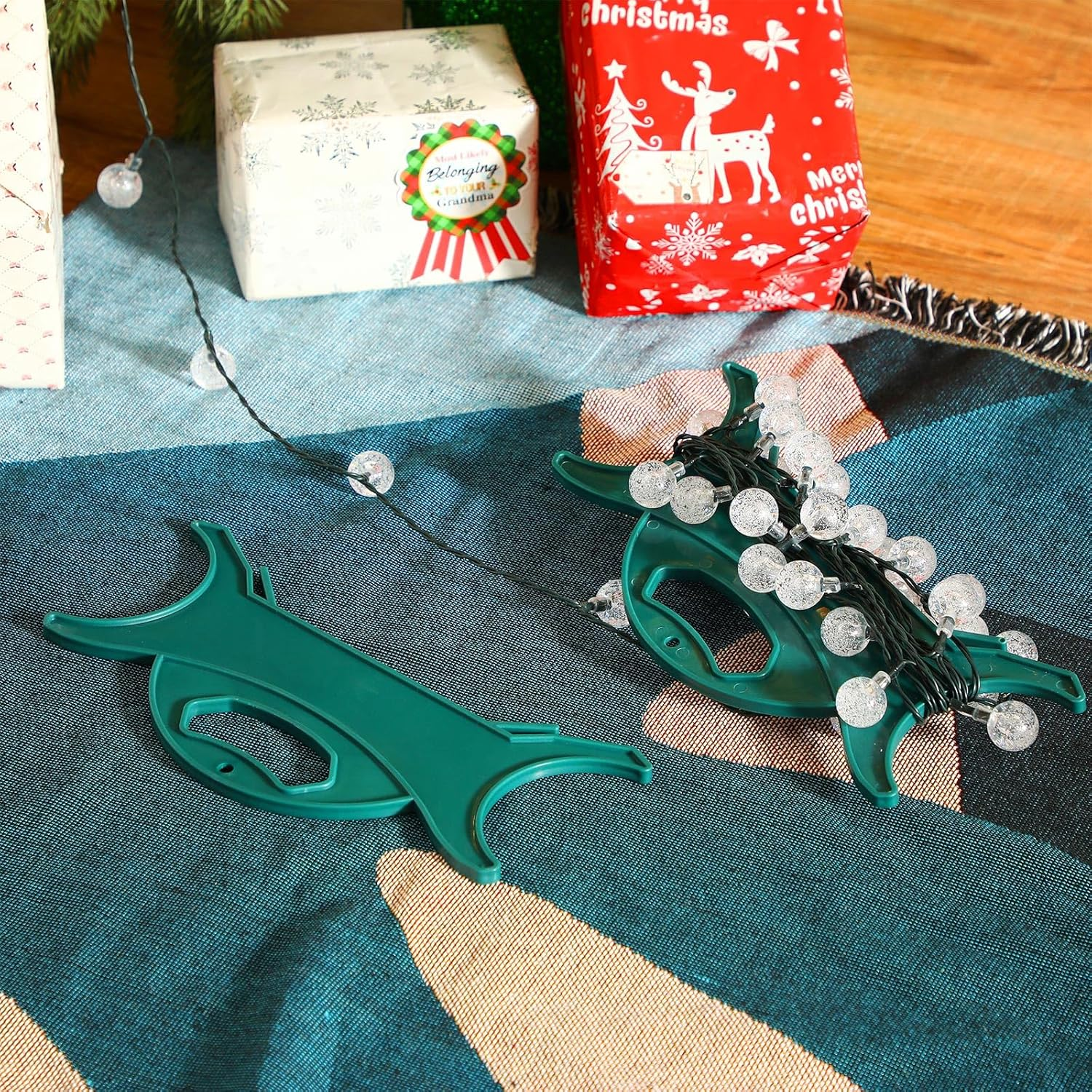 All Purpose Light and Cord Wind up Reel Extension Cord Storage Organizer Holder Christmas Light Organizer Wrap Wind up Value Pack for Wire Hose Storage(Atrovirens,8 Pieces) image number 5