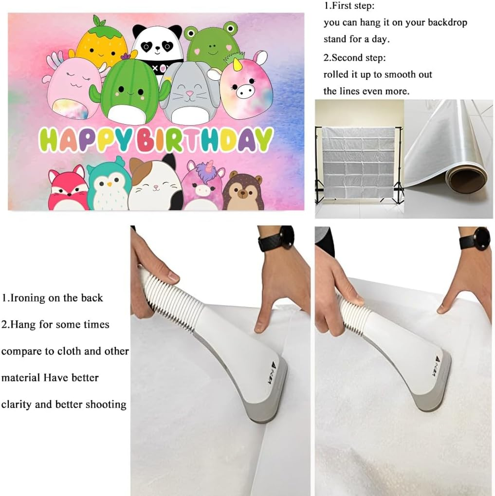 Cute Animal Background Birthday Decorations - Happy Birthday Banner Backdrop for Party Supplies (5X3Ft) image number 3