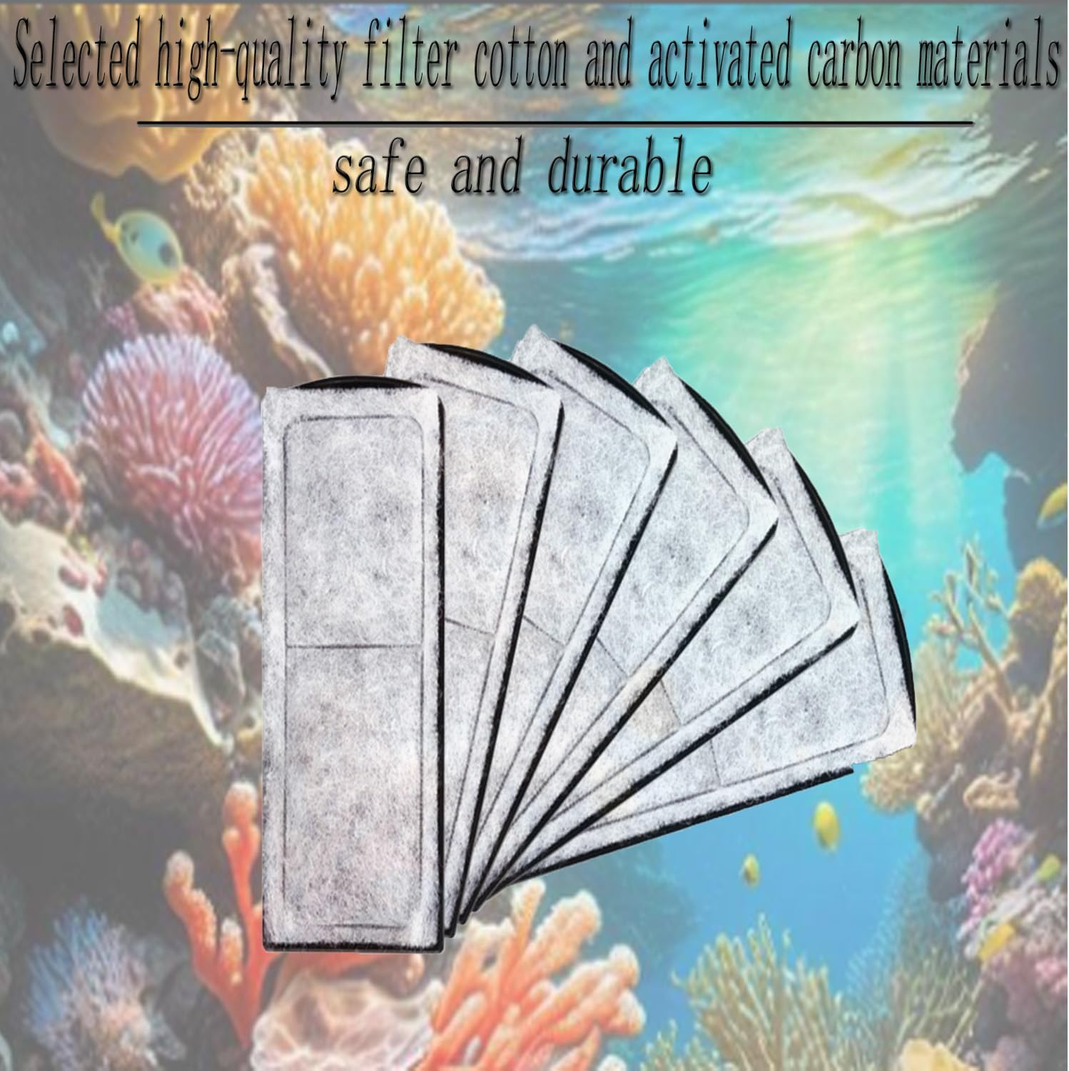 Hysgscwd 10 Pcs Fish Tank Filter Cartridge, Aquarium Filter Cotton Replacement, Wall Mounted Filter Accessories Box Carbon Supplies, Hang on Filter Cartridge, Filter Tank Cotton Core Filter Plate image number 5