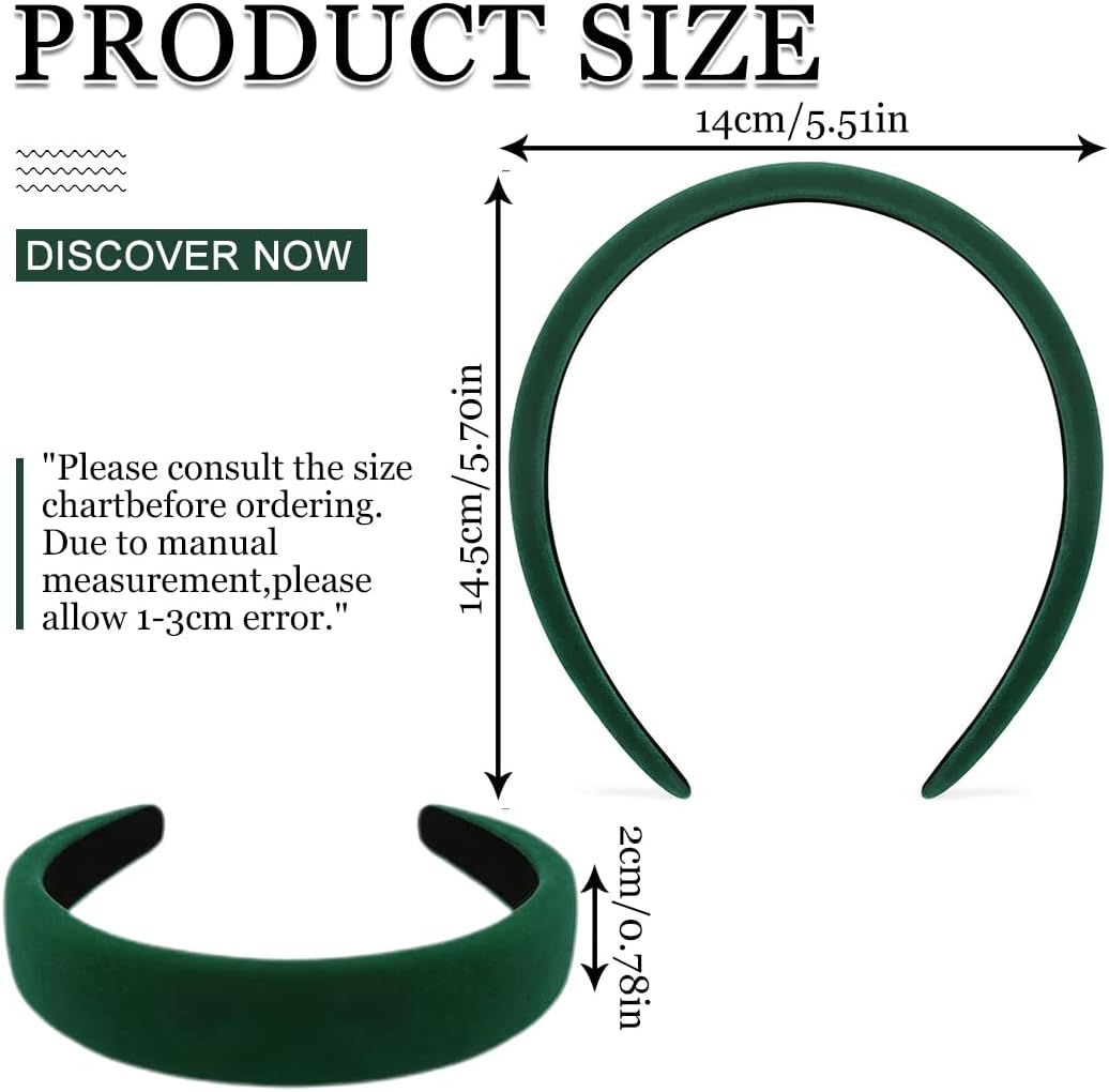 Women'S Headbands, Pack of 3 Retro Style Headbands, Padded Headband Made of Velvet Fabric, Vintage Hair Accessories, Headbands for Women and Girls image number 4